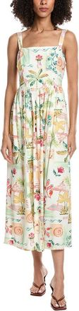Julia Jordan Linen-Blend Midi Dress