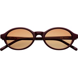 Freyrs Eyewear Zoe Small Oval Sunglasses in Burgundy at Nordstrom