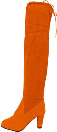 Generic Knee High Boots Women Block Heel Stretch Long Riding Wide Fit High Boots Sexy Over The Knee Boot Warm Faux Suede Zip Winter Shoes