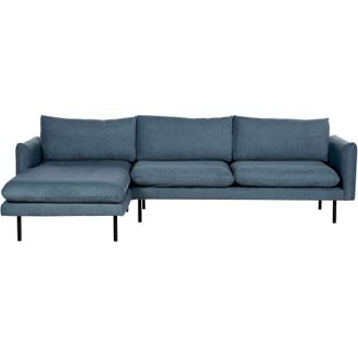 Beliani Beliani - Divano angolare moderno in tessuto di ciniglia blu con gambe nere a 4 posti Vinterbro