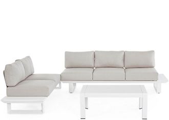 BIZZOTTO Flexible Premium Gartenlounge Konnor - Weiss/Hellgrau