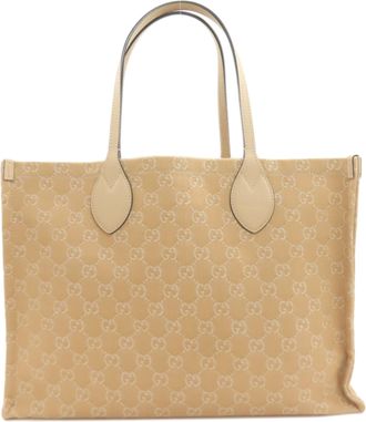 Gucci Beige Canvas Tote Bag (Pre-Owned)