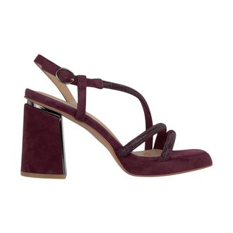 Alma En Pena Sandalen met bandjes en strass - Dames - Sandalen met hakken - Rood - 40 EU - Schoenen