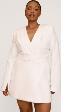 Six Stories Wrap Front Blazer Dress in White at Nordstrom, Size 10