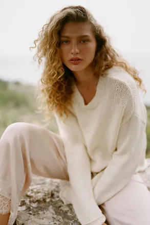 Pilcro Harlow Oversized Roll-Hem Sweater by Pilcro
