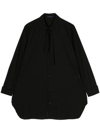 Yohji Yamamoto Camicia con fiocco - Nero