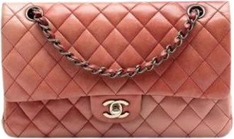 Chanel Pre-owned Vintage Double Flap Shoulder Bag - Dames - Vintage Schoudertas - Oranje - ONE Size - Leer - Vintage