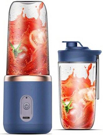 OEM Batidora El&eacute;ctrica + Vaso Mezclador Adicional, Batidora Port&aacute;til Para Llevar, Preparadora De Batidos De 400 Ml, Recargable, Azul