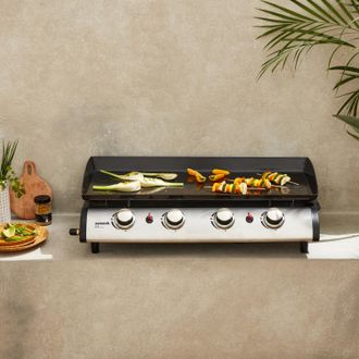 Alice's Garden Plancha De Gas Con 4 Quemadores De Acero Inoxidable,10kw