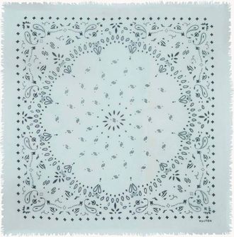 Kujten Womens Effy Printed Cashmere Bandana In Vert Amande