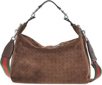 Gucci Openworked suede medium Brera bag Man One Size