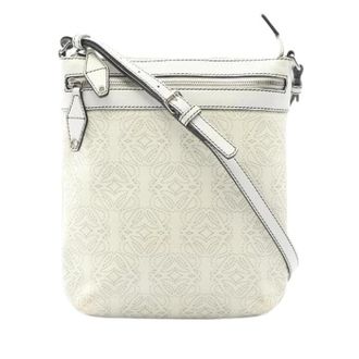 Loewe Pre-owned Cross Body Bags, female, White, Size: ONE SIZE Pre-owned Anagram Coated Canvas Leather Shoulder Bag