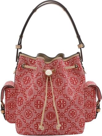 Tory Burch Womens Bag T-Monogram Red Cotton Handbags Hand