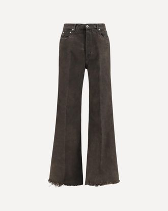 Rick Owens Flared frayed hem cotton Jeans Male 30