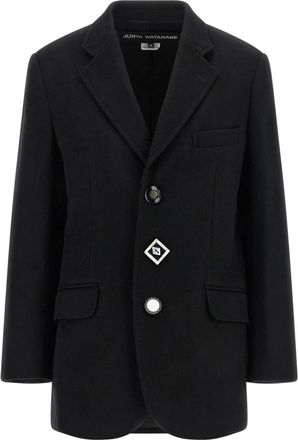 Junya Watanabe Asymmetrische Jas - Dames - Blazers - Zwart - M - Wol - Jassen