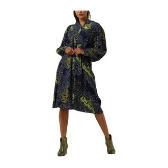 Pom Amsterdam Eternity Damesjurk Donkerblauw - Dames - Casual kleedjes - Veelkleurig - XS - Kleedjes