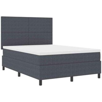 vidaXL Cama Tipo Box Spring Gris Oscuro Y Blanco 203 X 160 X 128 Cm Vidaxl