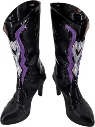 Generic Womens Anime Cosplay Boots for Helektra Stage Performance Props Shoes Custom Made Halloween Christma Comic Con (Black,10.5)