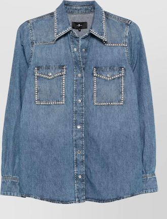 7 For All Mankind denim studded western shirt
