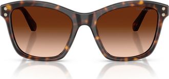 Swarovski 54mm Gradient Square Sunglasses in Havana /Gradient Brown at Nordstrom