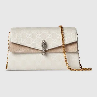 Gucci Dionysus Small Shoulder Bag, White, GG Canvas