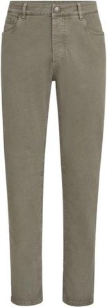 Brunello Cucinelli Broek met traditionele pasvorm en vijf zakken - Heren - Slim Fit Jeans - Groen - M - Katoen - Jeans