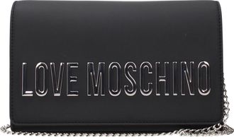 Love Moschino Damens Pochette aus Polyurethan in Schwarz/Silber