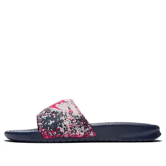 Nike (WMNS) Nike benassi JDI Print Splash Ink Minimalistic Unisex Black Pink Slippers 618919-401
