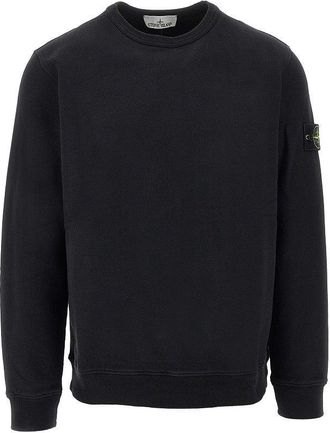 Stone Island Crewneck cotton sweatshirt with Logo Badge Man XXL