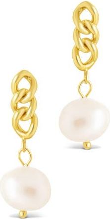 Sterling Forever Priscilla Faux Pearl Crisscross Drop Earrings in Gold at Nordstrom Rack