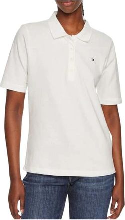 Tommy Hilfiger 1985 Regular Fit Pique Polo Shirt - Dames - Polos - Wit - M - Katoen - Tops