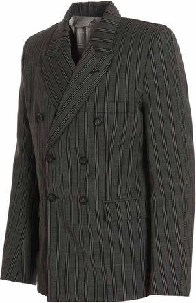 VTMNTS Mens Black Virgin Wool Blazer Clothing