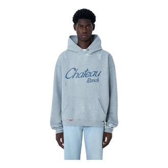 Gallery Dept. Hoodies, male, Gray, Size: L Distressed Chateau Raunch Hooded Sweatshirt