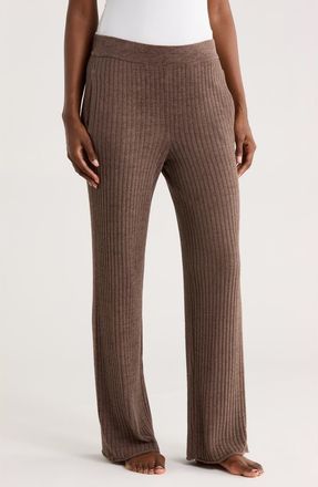 Barefoot Dreams CozyChic Ultra Lite Rib Rolled Edge Pants in Java at Nordstrom Rack, Size X-Large