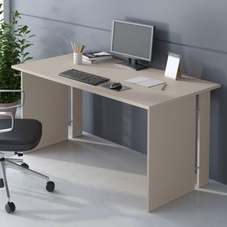 Dmora Escritorio Zibello, Un Estante, Material En Madera Melaminada, Estante Beige, 150x78x75h Cm Beige