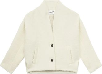 Isabel Marant Drogo collarless buttoned jacket - women - Polyester/Alpaca/Virgin Wool/Wool/Modacrylic/Metallic Fibre/Cotton - 38 - Neutrals