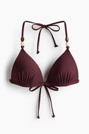 H&M Push-up Triangle Bikini Top in Burgundy at Nordstrom, Size 14