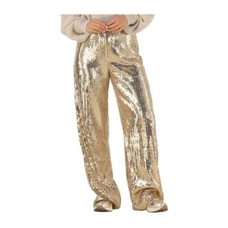 Notre-V Broeken, Dames, Geel, XS, Pailletten, Gouden Pailletten Broek