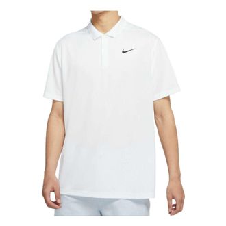 Nike Mens Nike Dri-FIT Victory Solid Color Logo Printing Quick Dry Breathable Short Sleeve Polo Shirt White DH0823-100