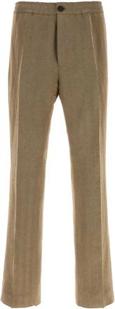 Ferragamo Straight Broeken - Heren - Straight fit broeken - Bruin - M - Linnen - Broeken