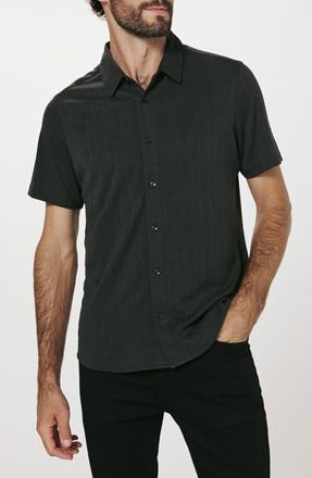 7 Diamonds Napoli Short Sleeve Stretch Shirt in Basil at Nordstrom, Size Xx-Large