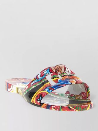 Dolce & Gabbana bianca slides open toe flat sole strap
