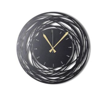 Asir Group LLC Reloj De Pared De Metal, Reloj Decorativo, Estilo Industrial. Clock Negro