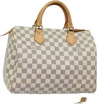 Louis Vuitton Pre-owned Handbags, female, White, Size: ONE SIZE Pre-owned Vintage Damier Azur Hand Bag