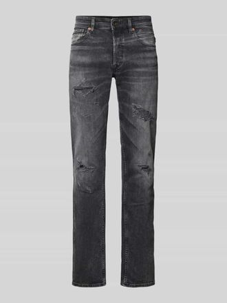 Replay Straight Fit Jeans im Destroyed-Look Modell GROVER in Mittelgrau, Gr&ouml;&szlig;e 30/30