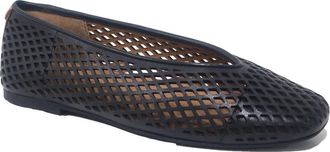 Gentle Souls Willow Perf Ballet Flat in Black Leather at Nordstrom, Size 7.5