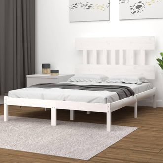 vidaXL Estructura De Cama Madera Maciza Blanca 120x200 Cm Vidaxl