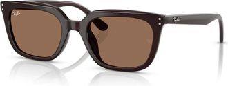 Ray-Ban Rechthoekige Zonnebril - unisex - Zonnebrillen - Bruin - 54 MM - Nylon - Accessoires