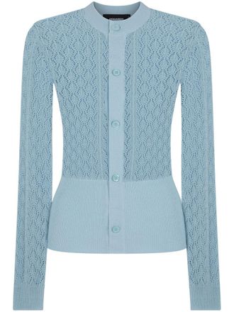 Dsquared2 pointelle-knit cotton cardigan - women - Cotton - S - Blue