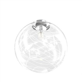 Top-Light Top-light - Plafoniera Contemporanea Moon Metallo Cromo Vetro Bianco 1 Luce E27 D.40Cm